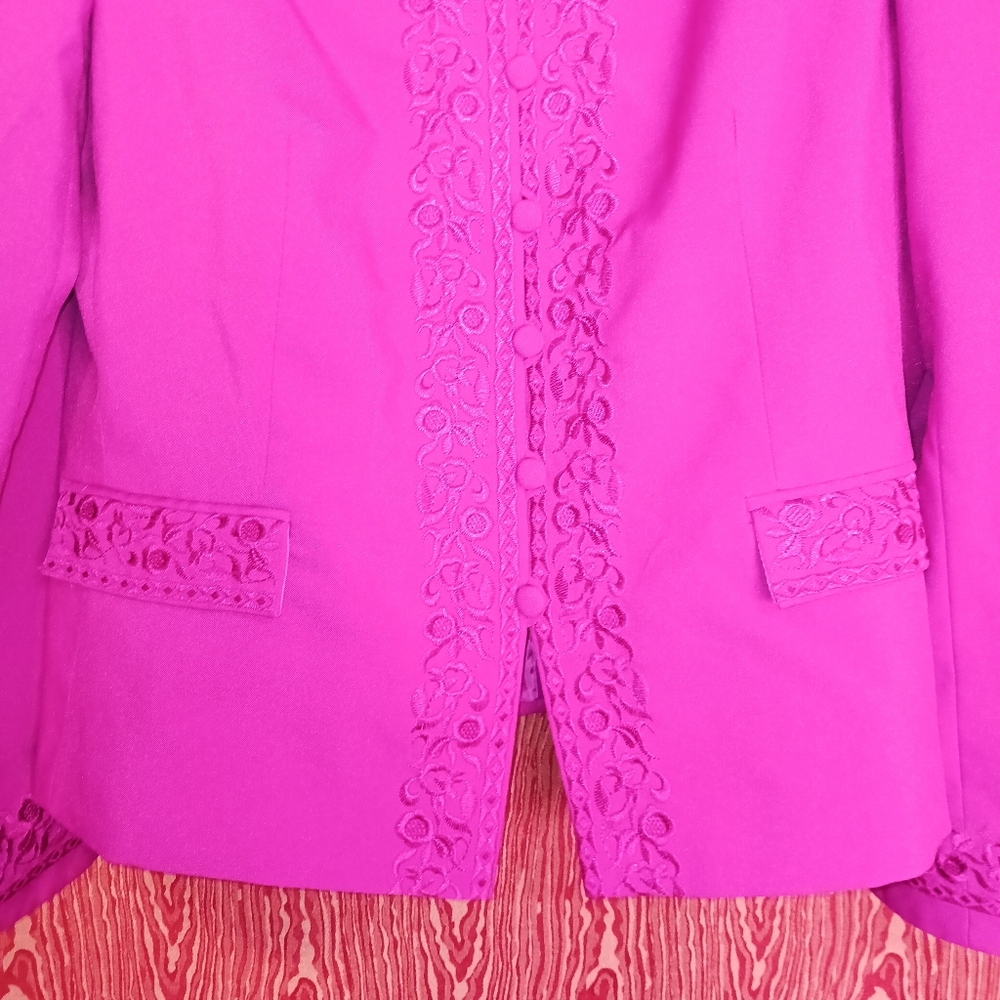 EMILY 2 Piece Long Sleeve Button Skirt Suit Women's Sz 18 - Picture 5 of 16